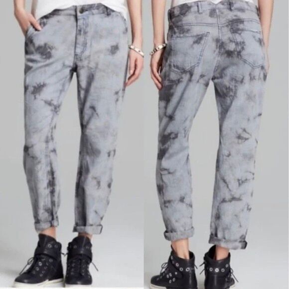 L'AGENCE Pants - L’Agence Y'All Acid Wash Tapered Boyfriend Pants Size 24 100% Cotton Made in USA